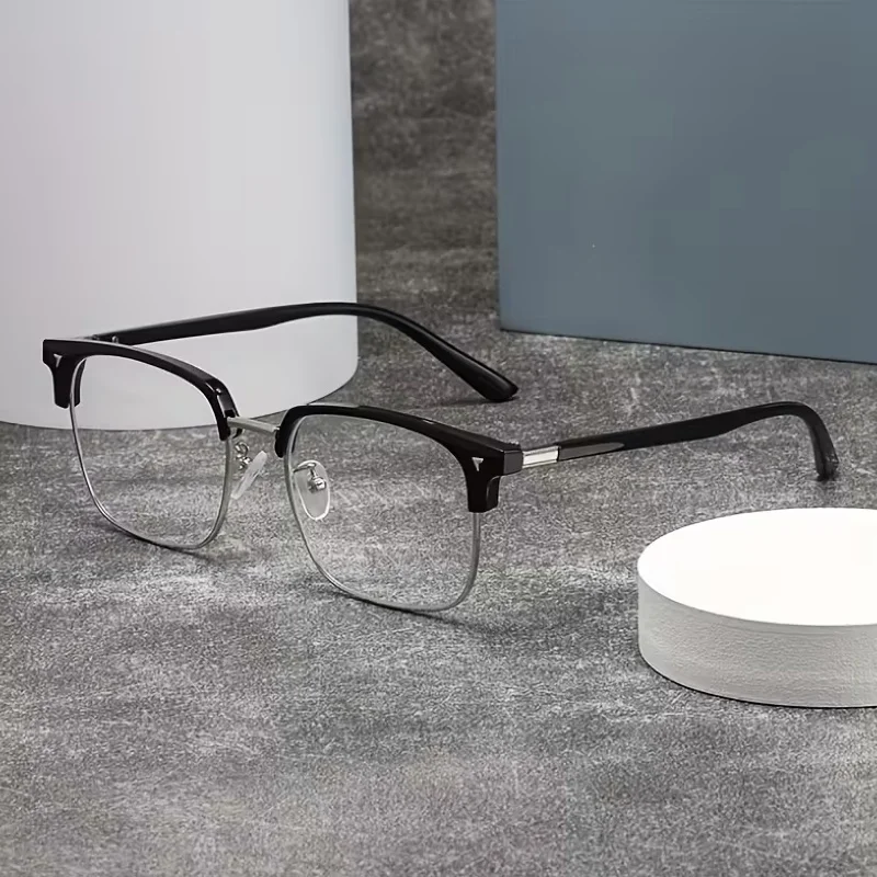 Blaulichtfilter-Brille im Herrenstil, Eckige Brillenfassung für Damen und Herren, Computerbrille mit Antireflexbeschichtung