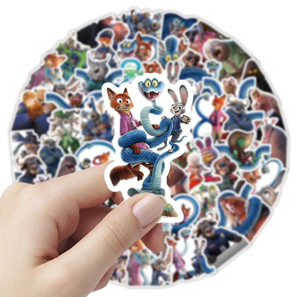 55PCS Disney Cartoon Zootopia 2 Stickers Graffiti DIY Phone Skateboard Laptop Luggage Bike PVC Waterproof Decals Kid Toy