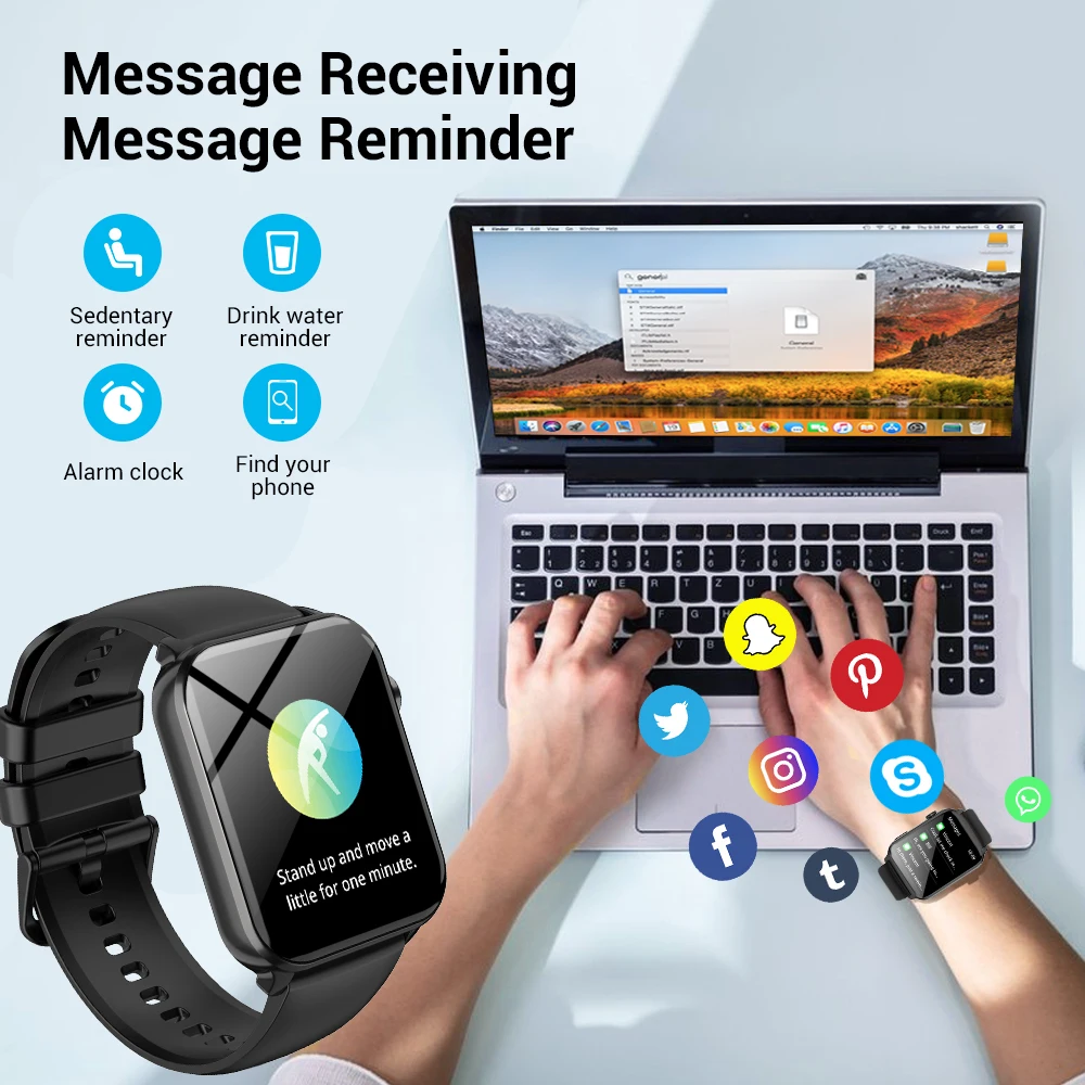 2025 Blackview R30 Max ساعة ذكية مع مصباح يدوي 1.91 بوصة TFT شاشة مراقبة الصحة بلوتوث دعوة الساعات للرجال النساء الهدايا