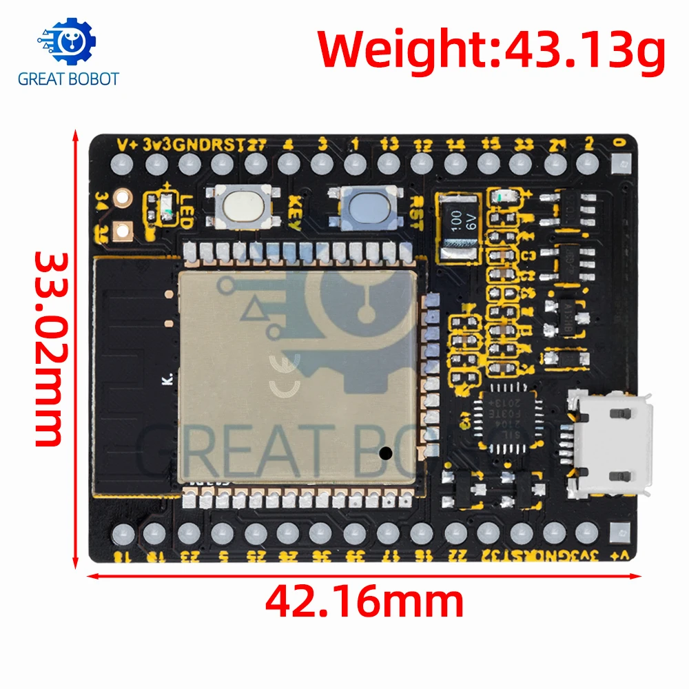 PYWIFI-ESP32 MicroPython IoT Starter Kit | ESP32-WR-00M-32 WiFi BT BLE Development Board 3.6-6V DC Input