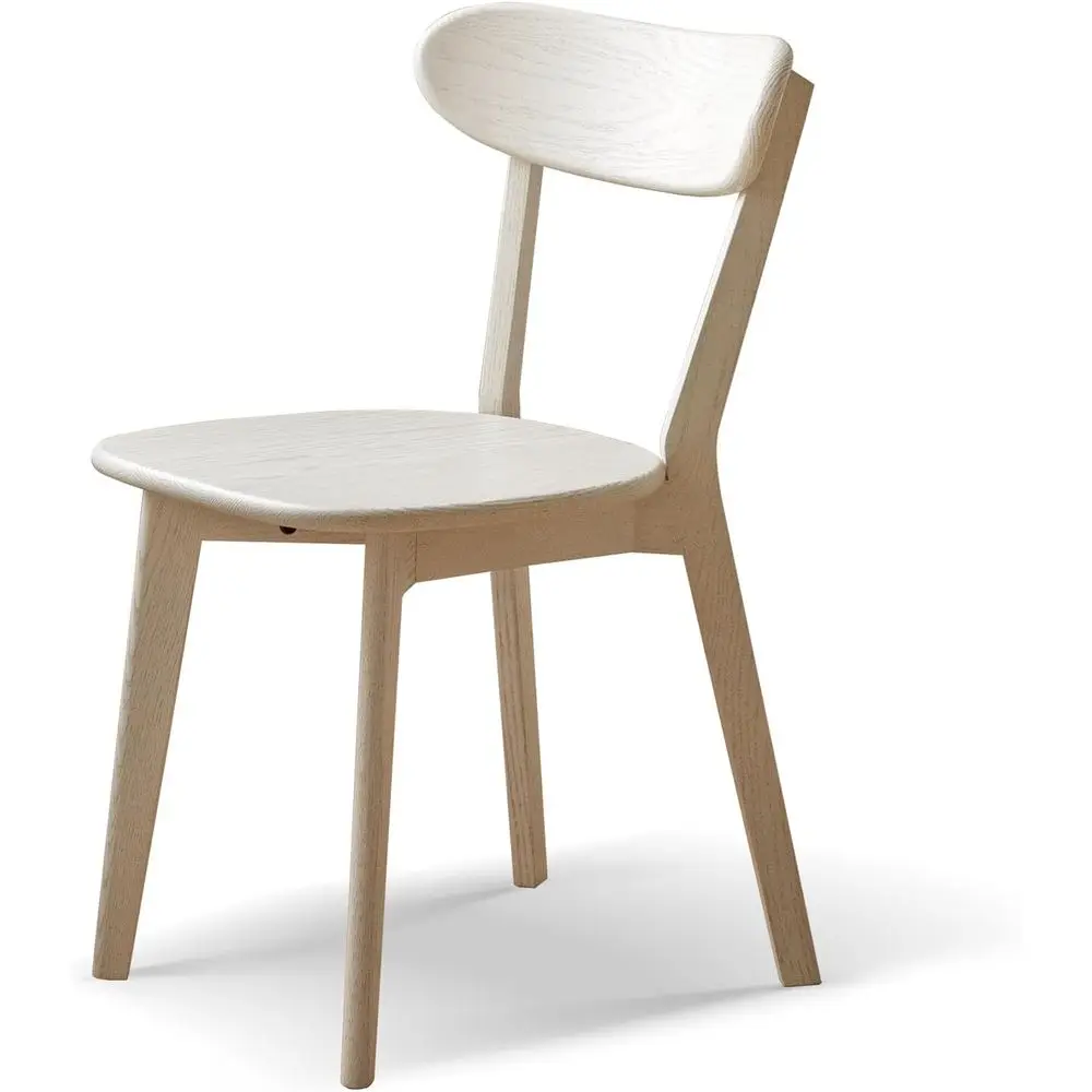 

Белый обеденный стул из массива дерева, обеденный стул из дуба класса AS, прочная изогнутая спинка и внешний дизайн ножек в форме меча, белого цвета.