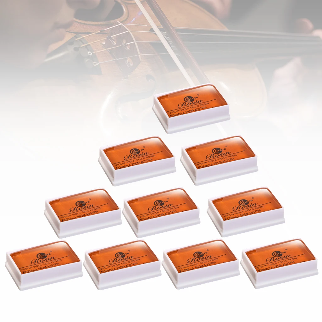 

10PCS/ Lot LETO Mini Bow Rosin Violin Bow Rosin 604 High Quantity Light&Low Dust Viola Cello Bowed String Violin Accessories