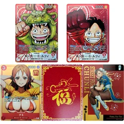 Fai da te ONE PIECE 4 pz/set Collection card Nami Monkey D. Rufy Anime personaggi abbronzanti flash card Cartoon toys regalo di natale