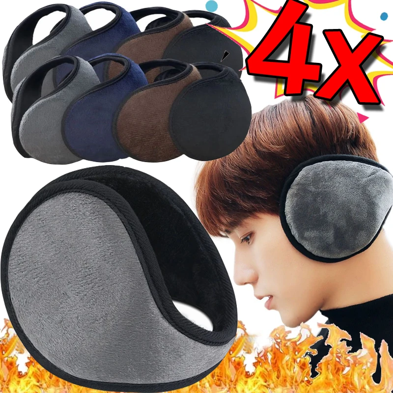 

4PCS Warm Thicken Earmuffs Plush Winter Cycling Windproof Men Women Fleece Cycling Ears Covers Protection Plush Soft Ear Muffs