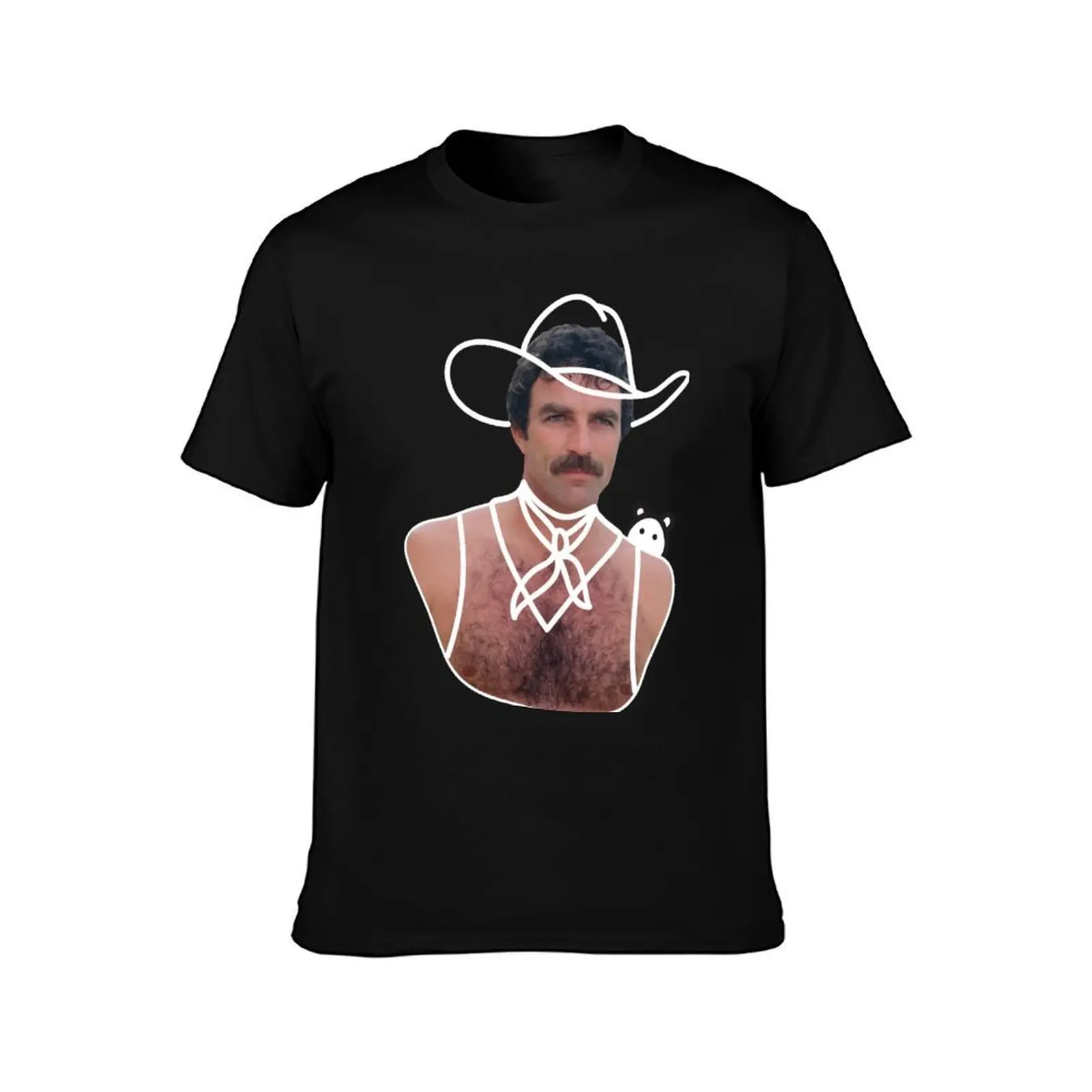 Tom Selleck T-Shirt Functional Casual Short Sleeve Tee