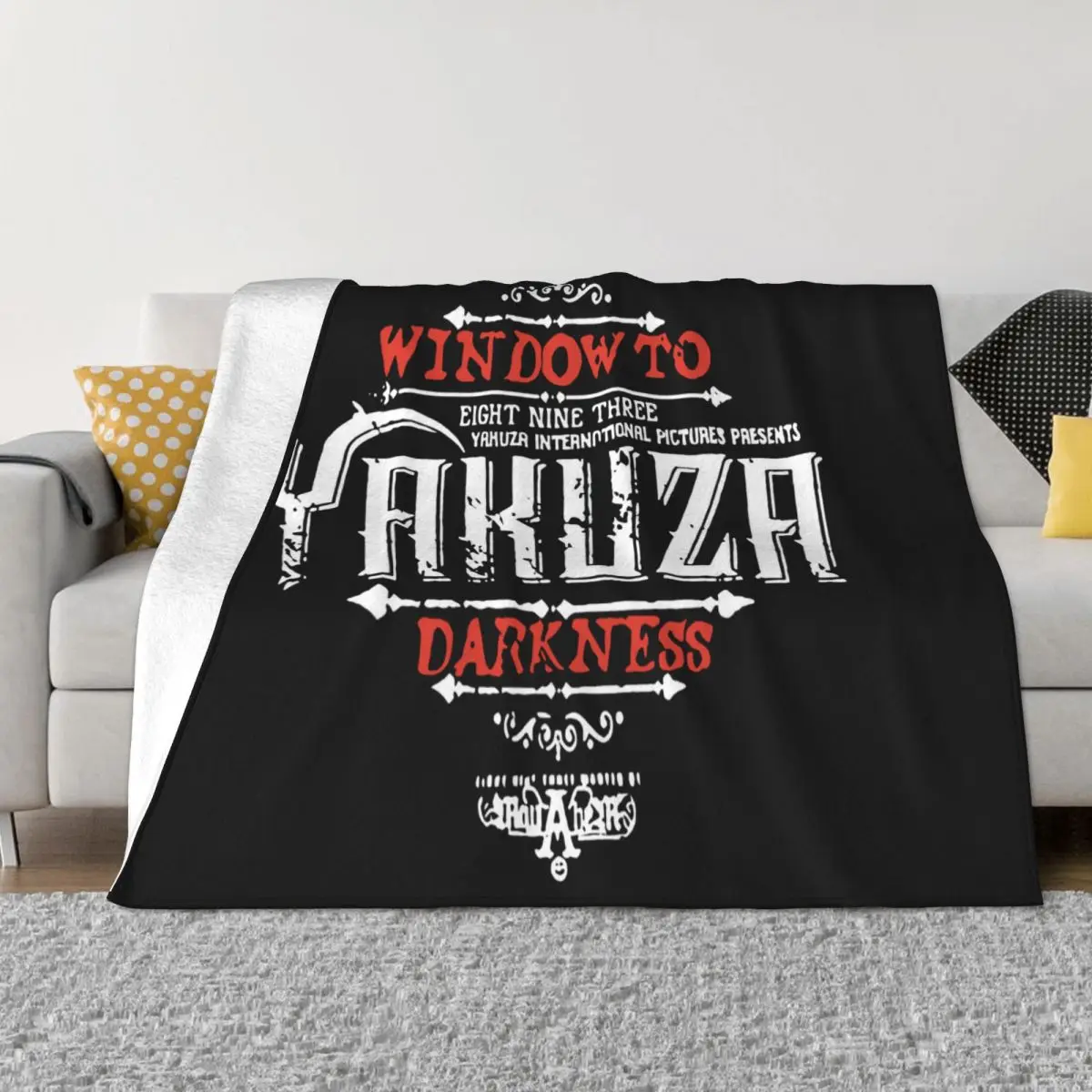 Yakuza Mens Round Cotton S Fashion Free Shi Rock Oversize Style Geek Customiz Normal Novelty Throw Blanket