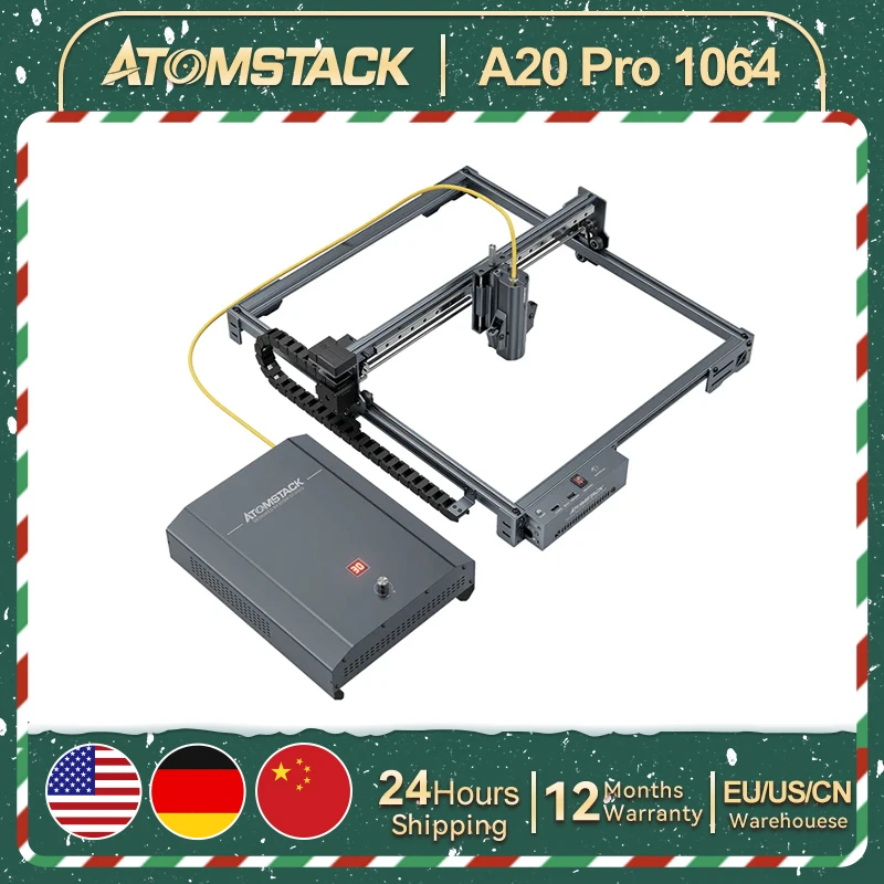 

AtomStack A20 PRO 1064nm Fiber Laser Marking Engraving Machine 20W Optical Power Cutting Stainless Steel Aluminum 400*400mm