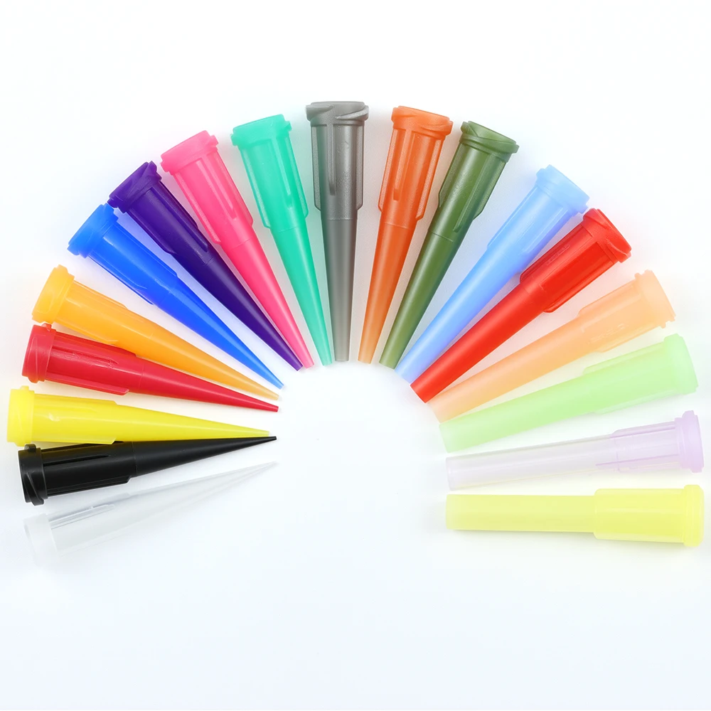 100pcs 10-30G 30mm TT Assorted Plastic Conical Smoothflow Tapered Needle for Precision Dispensing Machine