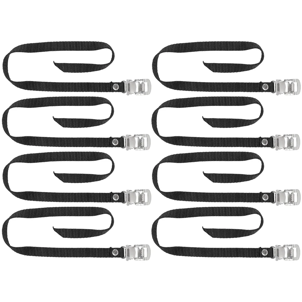 8 Pcs Bicycle Pedals Straps Elliptical Bike Replacement Black Nylon Exercise Child