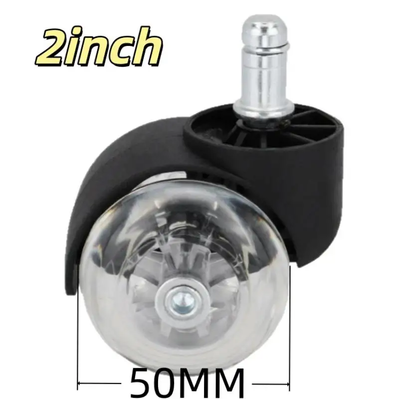1/5Pcs Universal Silent Swivel Office Chair Caster Wheels Rubber Made Floor Safe Replacement for Office Gaming Chairs