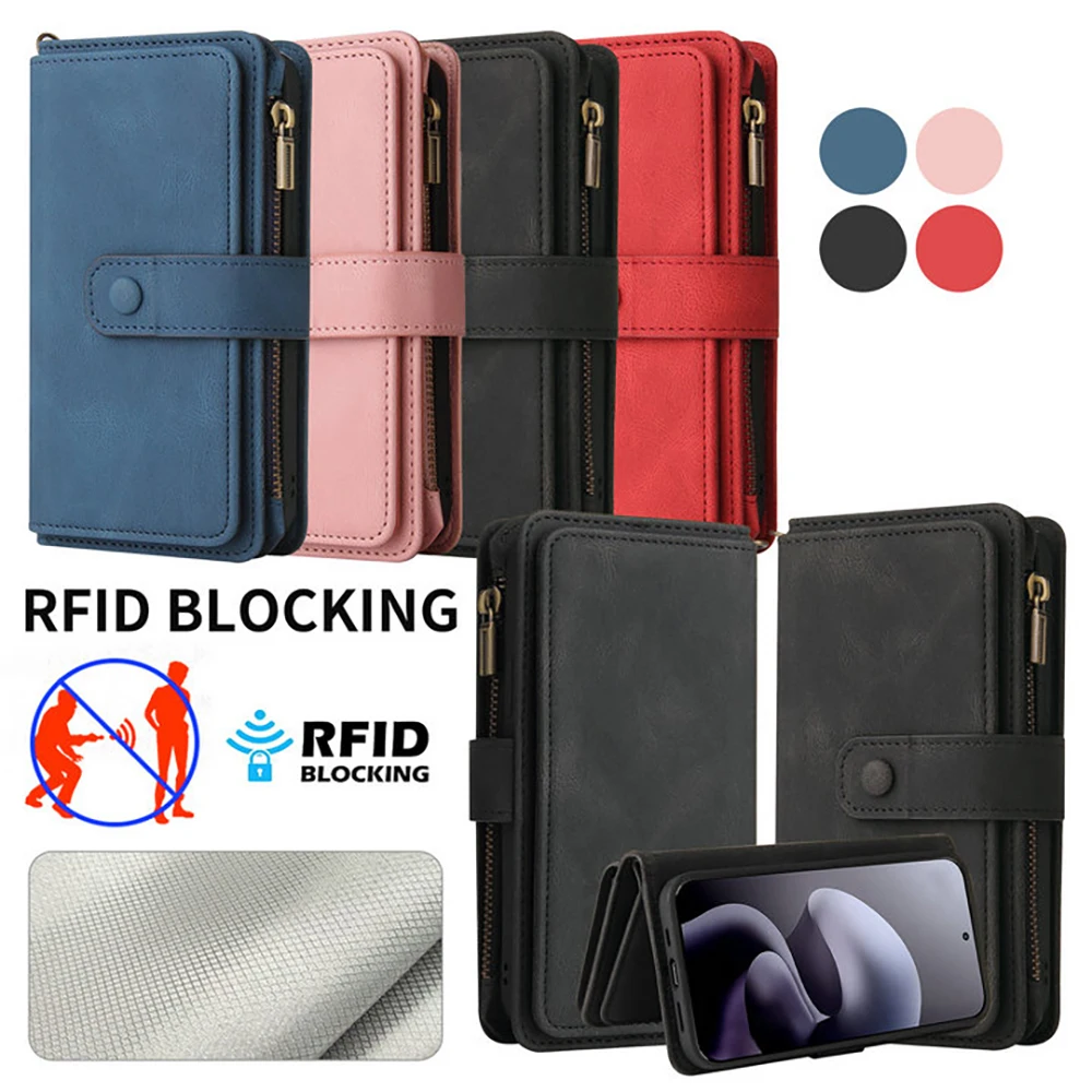 

For Huawei Honor 600 Pro 5G Multi 15-Card Zipper Leather Wallet Case Honor 600 Lite Luxury Cover Honor 600 600Pro Funda