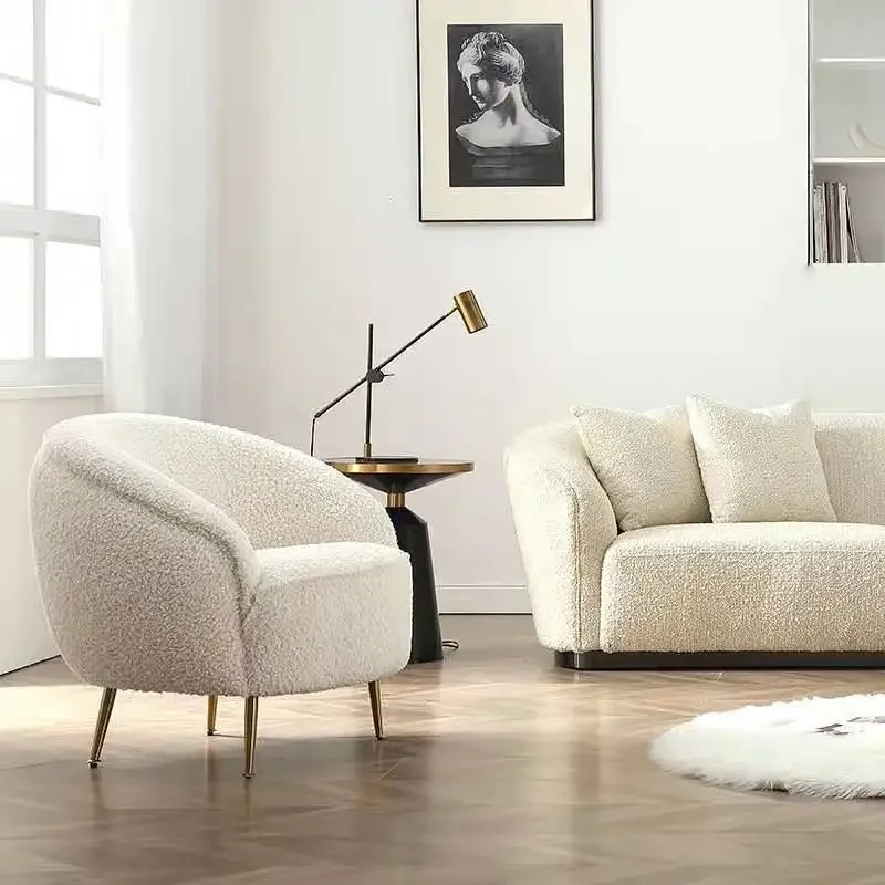 Gold Luxury Cheap Nordic Modern Wholesale Metal Sofa Home Sets Velvet Furniture Waiting Lounge Living Room Accent Chairs