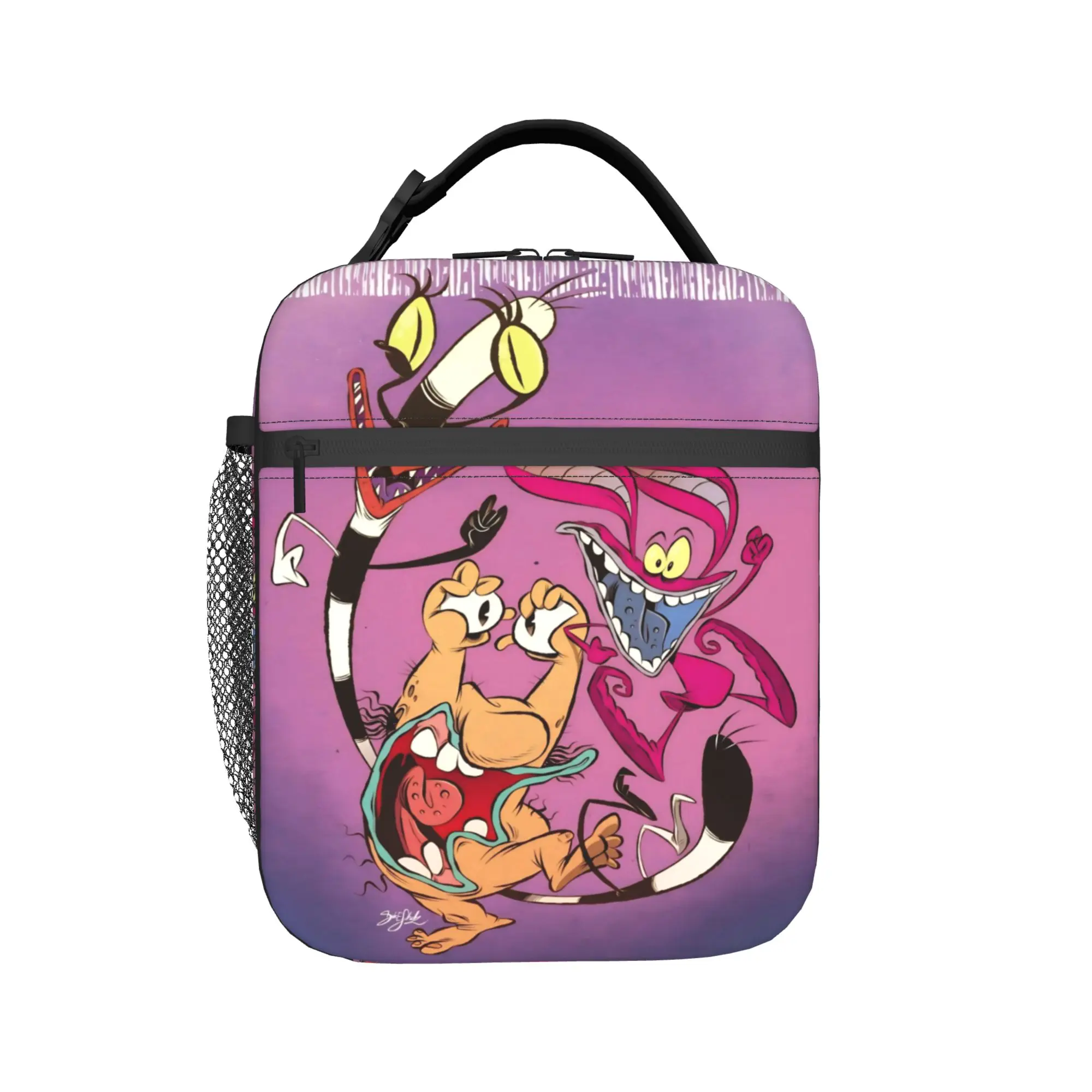 Aaahh Real M-Monsters  Thermal Insulated Lunch Bag for Travel  Portable Food Bag Container Men Women Thermal Cooler Lunch Box