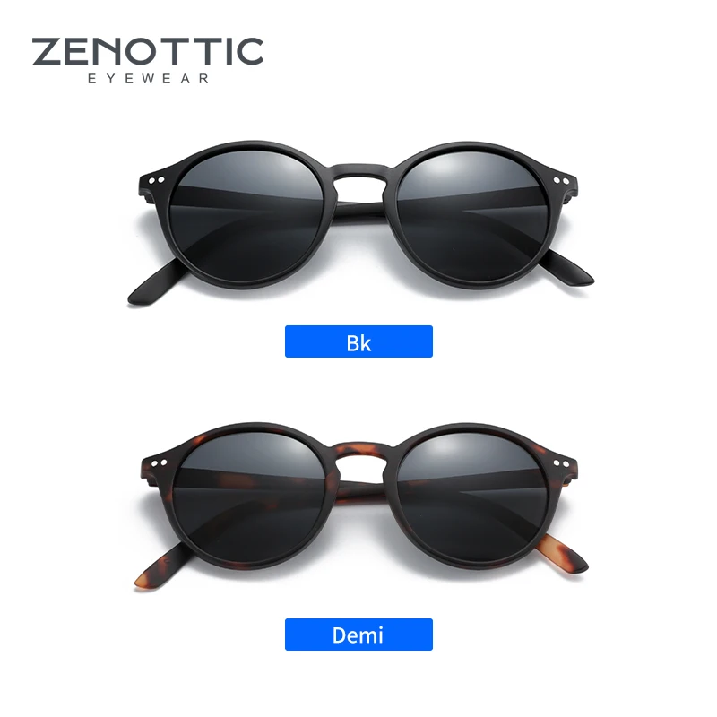 ZENOTTIC 2024 Fashion Polarized Sunglasses Men Women Brand Designer Retro Round Sun Glasses Vintage UV400 Goggles Shades