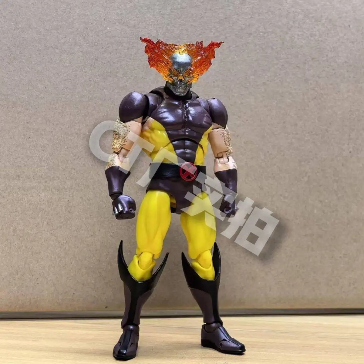 Ct Toys X-Men Logan Hellfire Ghost Rider Wolverine Posable Action Figure With Fire Skull Head Flame Claw Accessories Collectible view 3