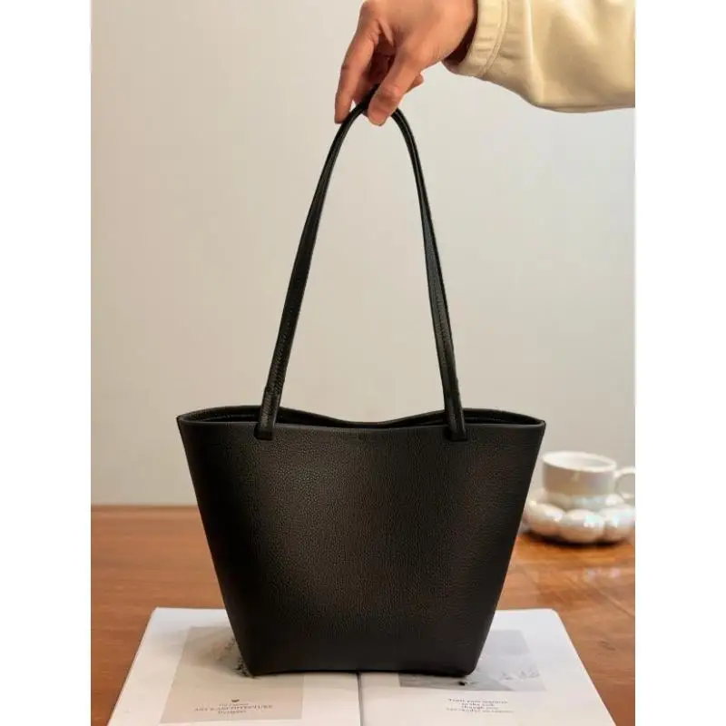 

Dave&di Office Ladies Elegant Minimalist Fashion Leather Tote Bag Minimalist Style Underarm Bag Full Leather Bag For Woman