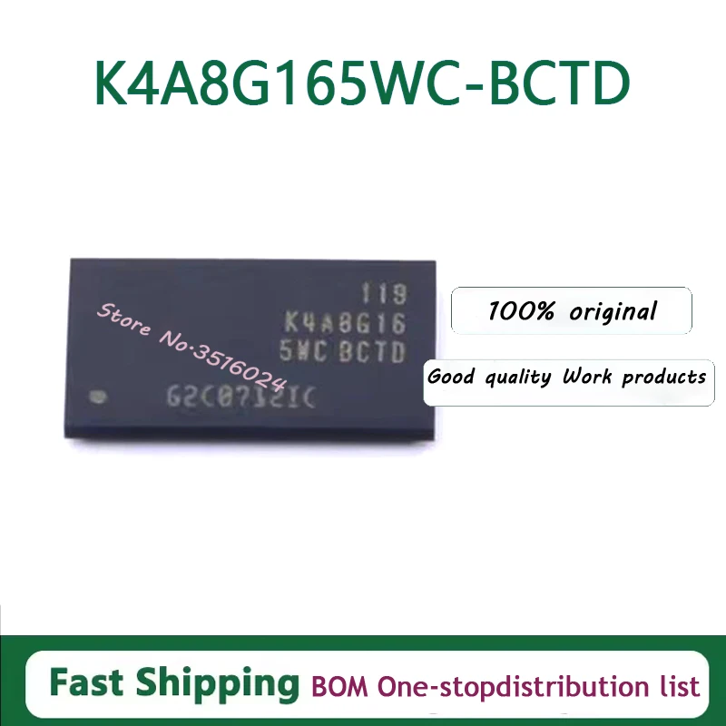 5PCS/lot  KLM8G2FE3B-B001 BGA153 EMMC 4.5 8GB K4A8G165WC-BCTD  BGA-96 DDR4