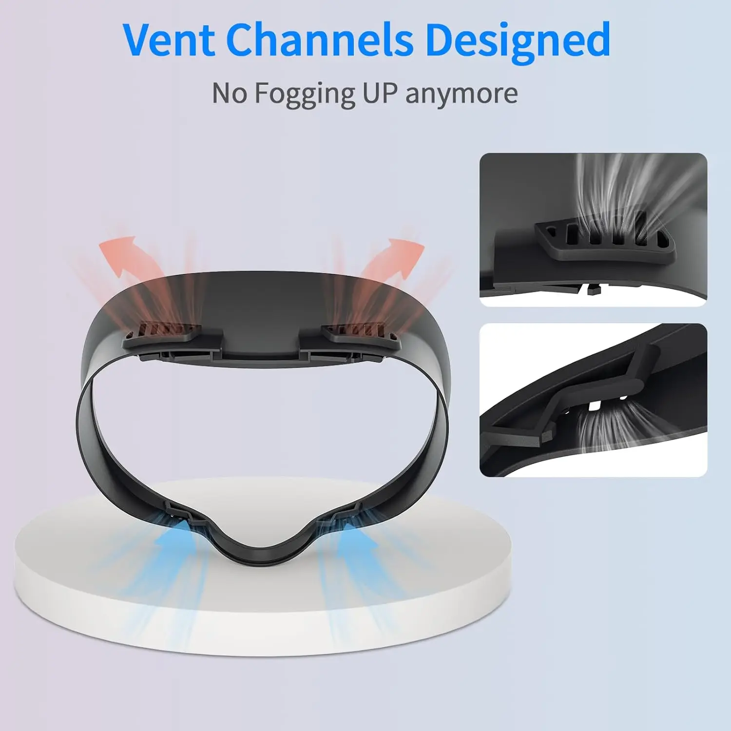 Confezione da 3 cuscinetti per il viso in schiuma traspirante e pelle PU resistente al sudore e cuscino per il viso VR in cotone di seta ghiacciata per staffa per il viso Meta Quest 3S