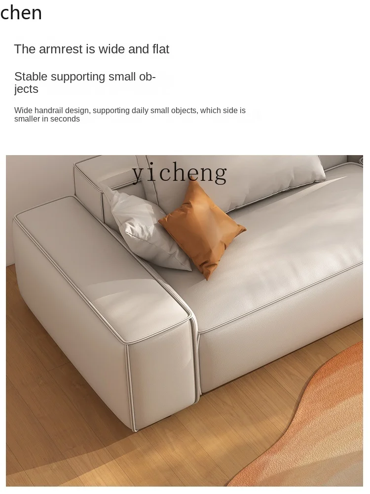 YFY  Square Leather Sofa First Layer Cow Leather  Style Extremely Ranked Three Or Four People