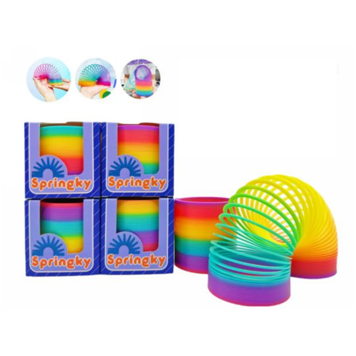 Big Magic Rainbow Color Spring Pack Original Plastic Coil Fidget Toy for Girls & Boys Colorful Neon Color Sensory Vintage Toys