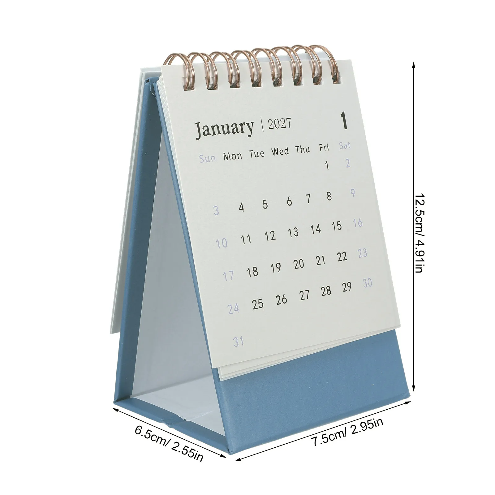 2027 Small Desk Calendar Mini Flip Tent Standing Monthly Planner Portable Workout Exercise Log Student Study Teacher Classroom