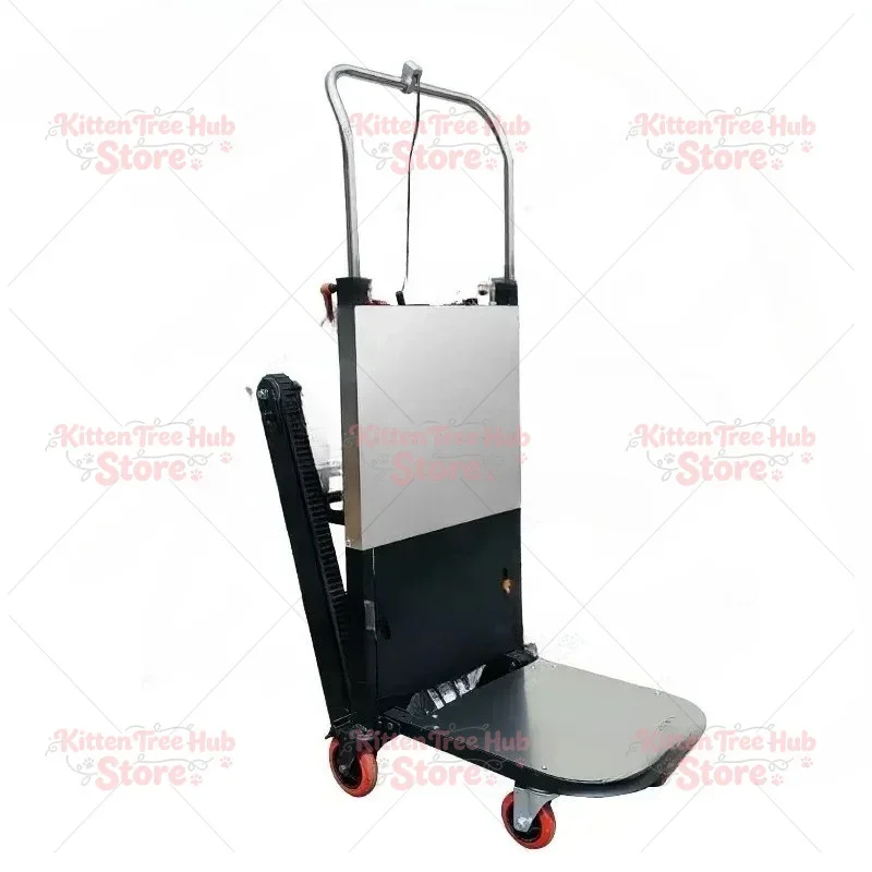 150kg Electric Stair Climbing Cart - Foldable Crawler Truck w/ 400W Motor & Rubber Tracks for Heavy Load Transport