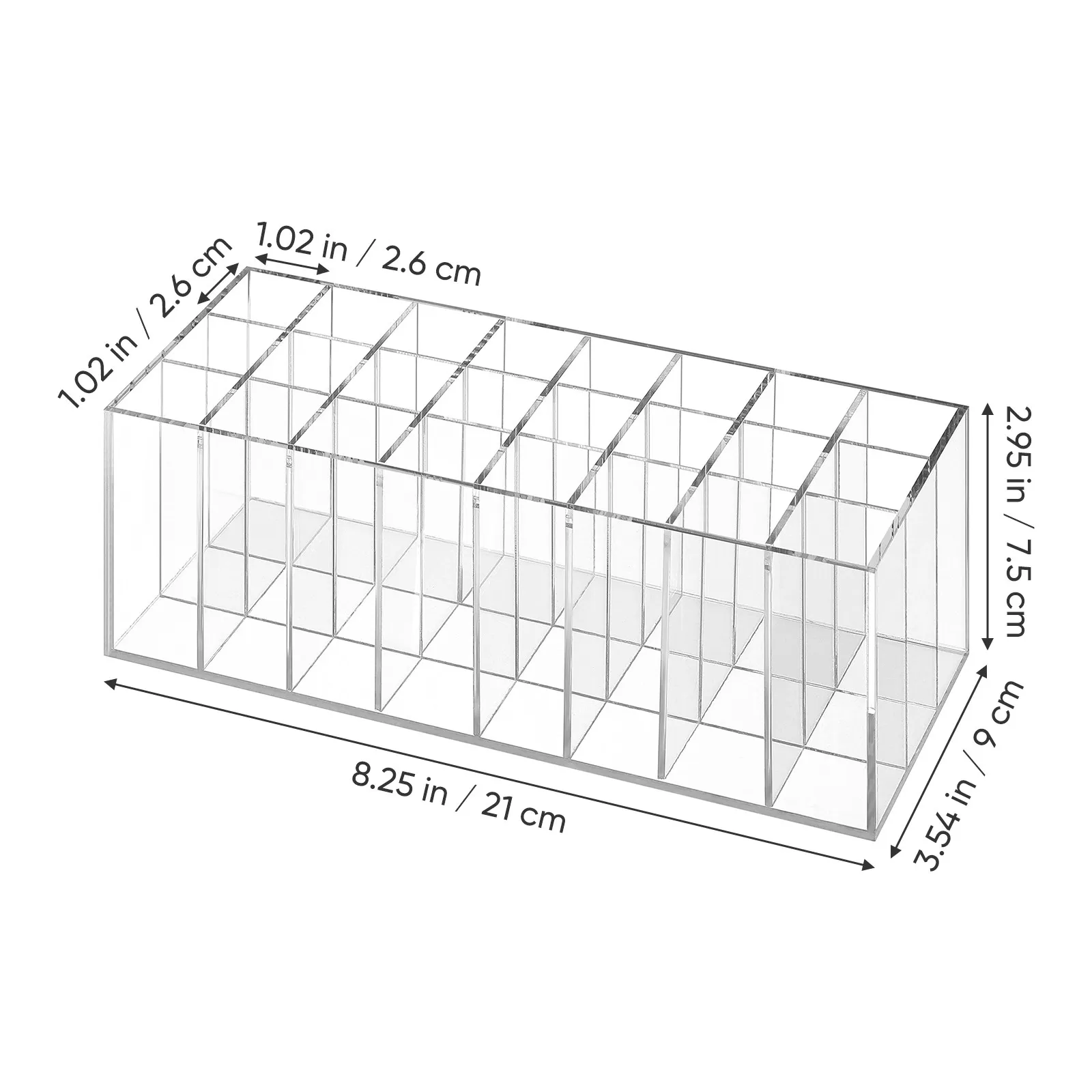 24-Grid Acrylic Makeup Organizer for Lipsticks – Large Capacity Desktop Storage Rack, Multipurpose Beauty Holder