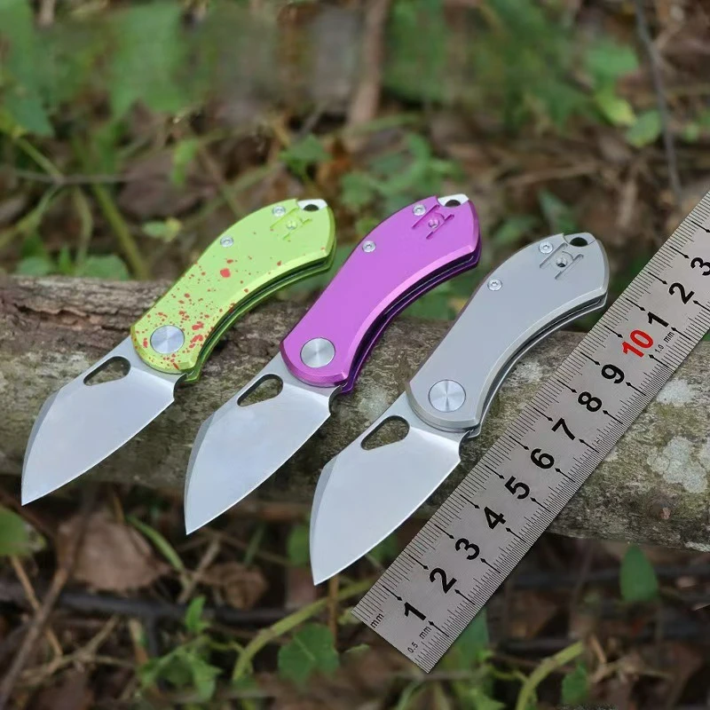 

New Outdoor Camping Survival Multifunctional Self-defense Folding Mini Knife Climbing Titanium Handle