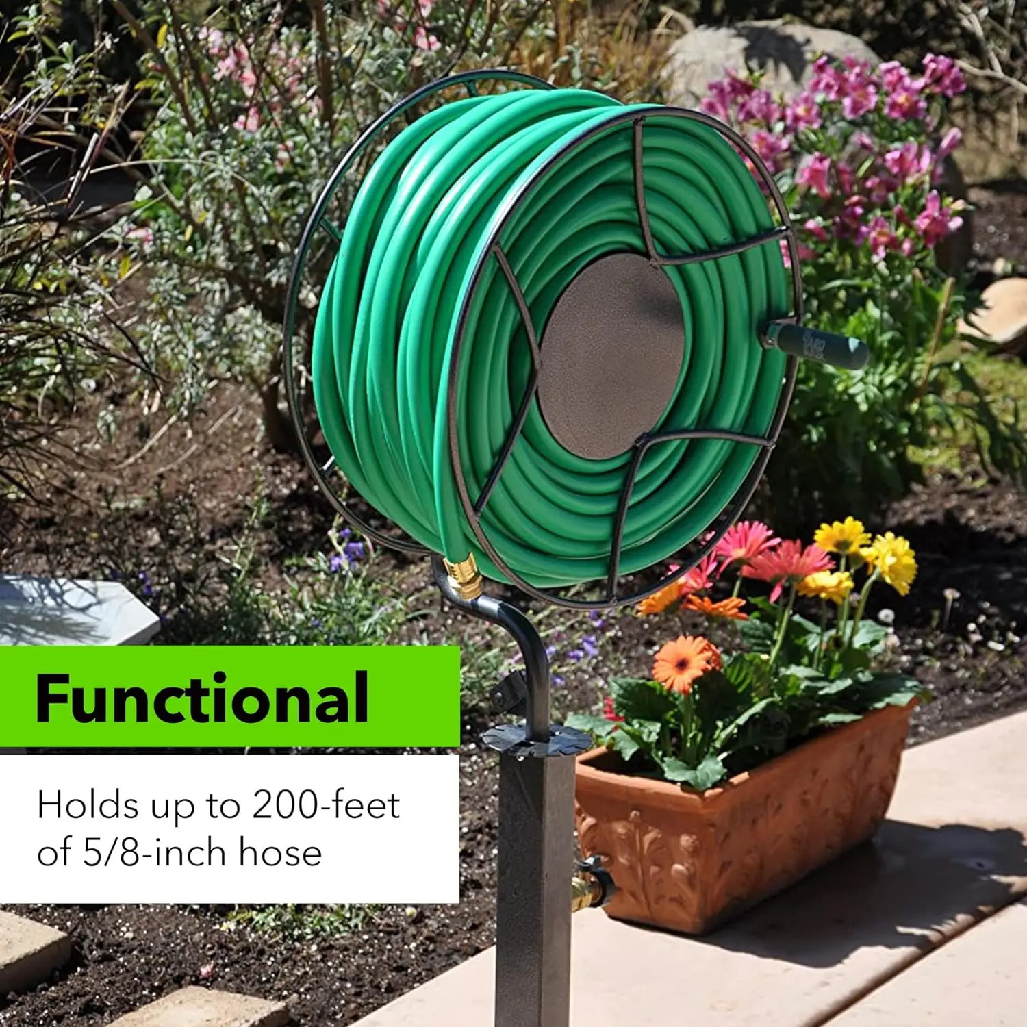 Yard Butler Free Standing Swivel Hose Reel - Water Caddy For Yard or Garden - Outdoor Garden Accessories, Water Hose