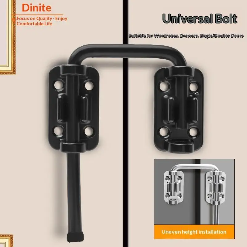 90/180 Degree Zinc Alloy Door Latch Lock,Patio Sliding Door Loop Locks,Universal Doors Bolt,Gate Anti-theft Buckle Hasp Hardware