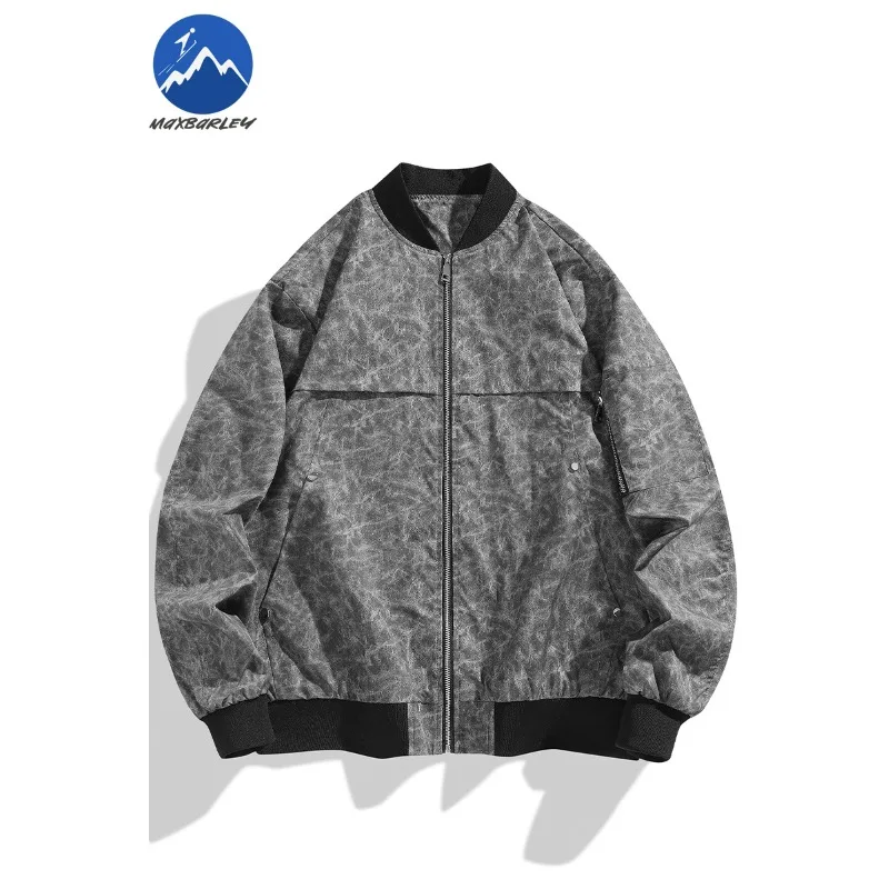 Maxbarley Male Jacket Autumn Classics High Street Travel Windproof Coat Casual Fashion Trendy Lightweight Gorpcore Outerwear