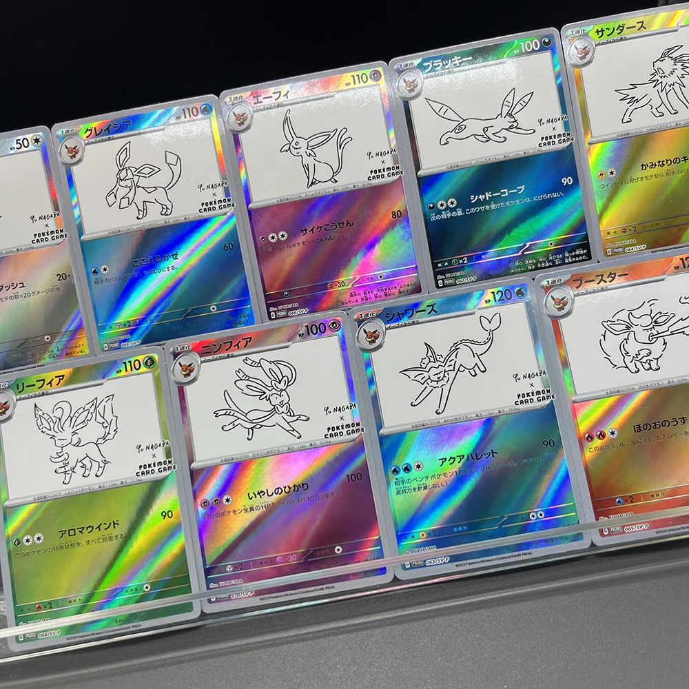 1PCS/9PCS DIY PTCG 일본판 컬렉션 카드 Umbreon Espeon Sylveon Jolteon 자체 제작 클래식 게임 애니메이션 카드 선물
