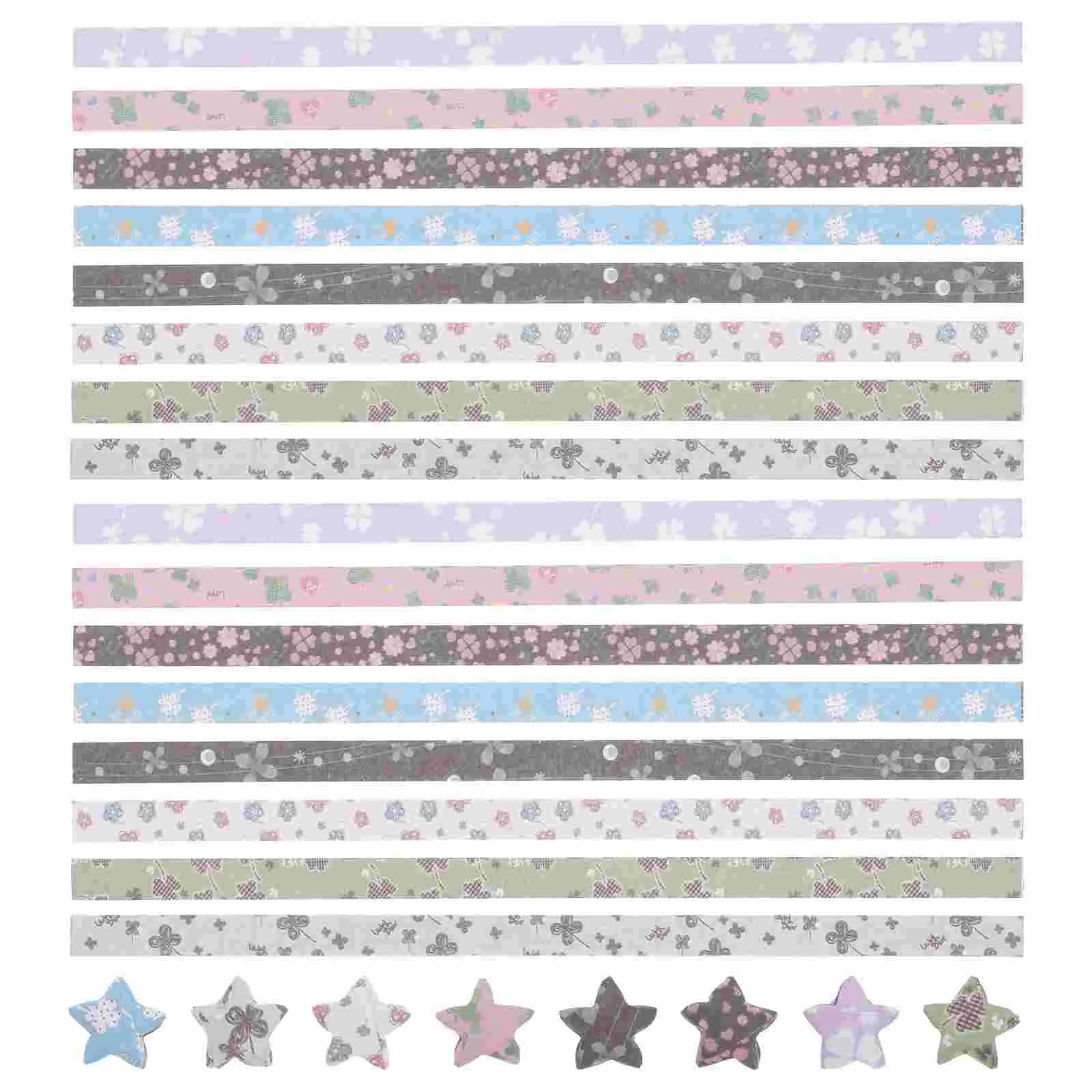 540 Pcs Origami Paper Festival Folding Four Leaf Decorative Star Strip Colorful