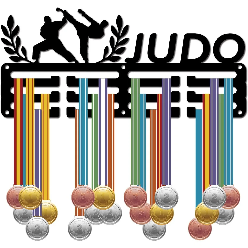 Soporte para medallas de Judo, colgador de medallas, expositor colgante, premio, decoración de habitación montada en la pared, diseño de 3 líneas, capacidad para más de 60 medallas, deportes para Golf