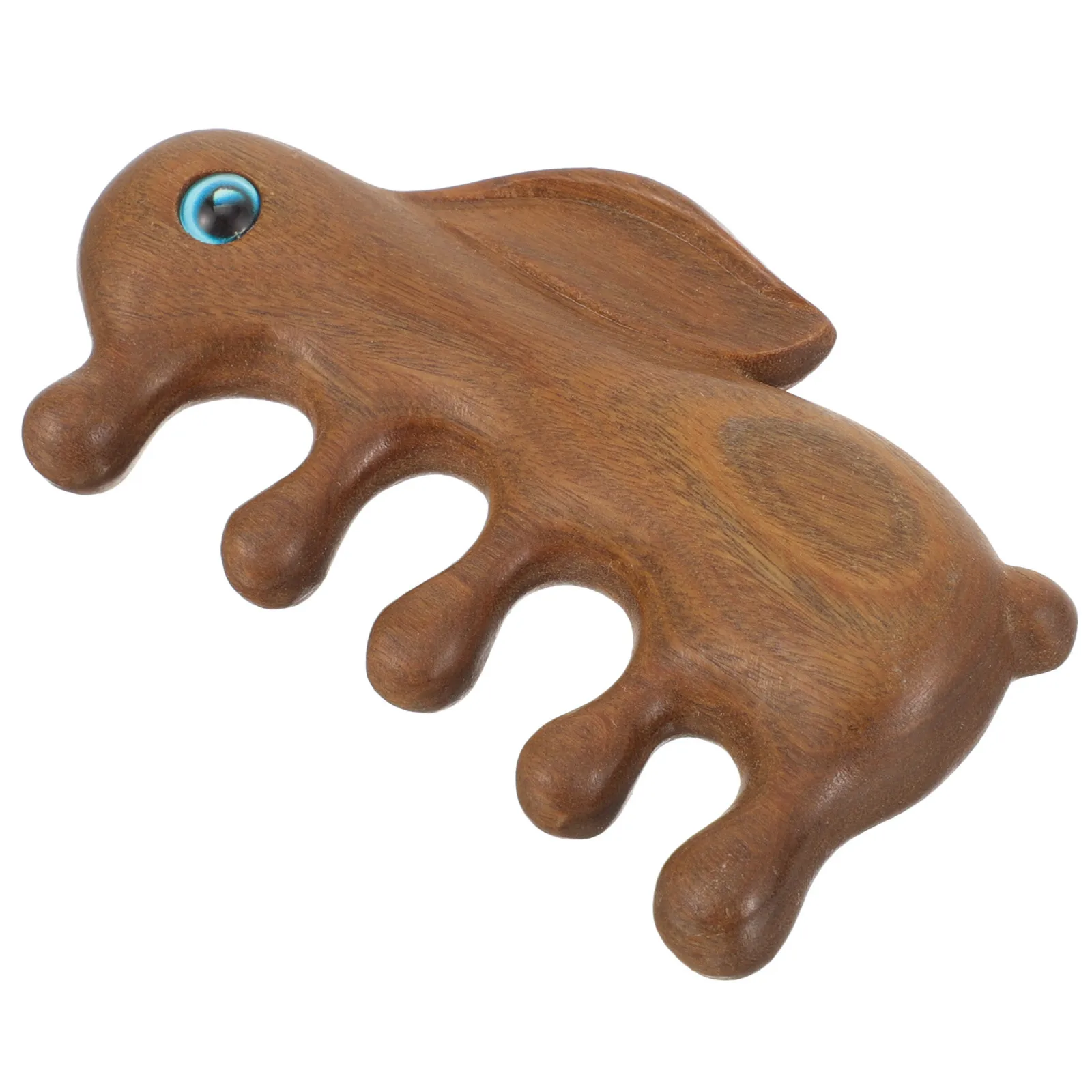 

Green Sandalwood Rabbit Scalp Massage Comb Portable Wide Tooth Wooden Hair Comb Anti Static Comfortable Scalp Massager