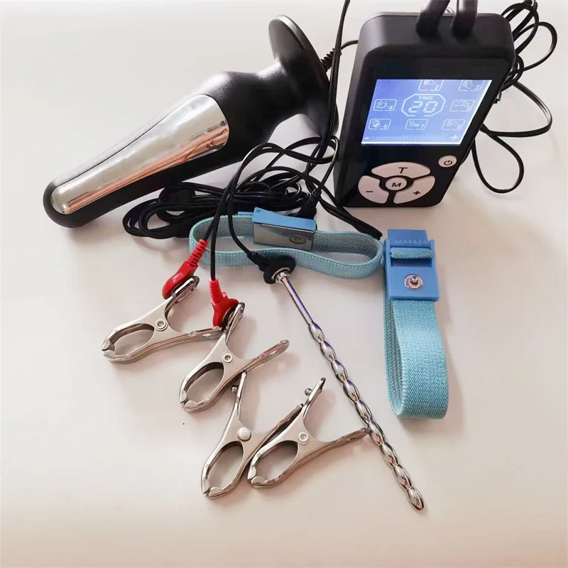 8 طرق صدمة كهربائية الشرج بعقب المكونات المعدنية الحلمات كليب مجرى البول السبر القضيب المدرب خواتم الديك الجنس لعب للنساء الرجال #1