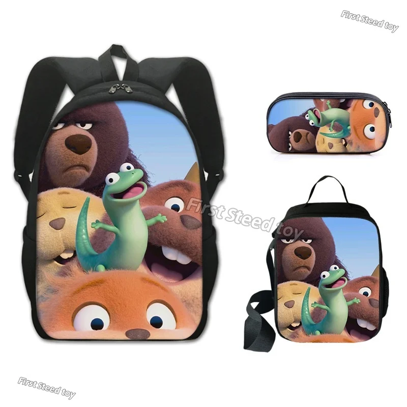 

Набор детских рюкзаков с мультяшными лесными животными: включает термосумку для обедов, пенал, легкий водонепроницаемый школьный рюкзак