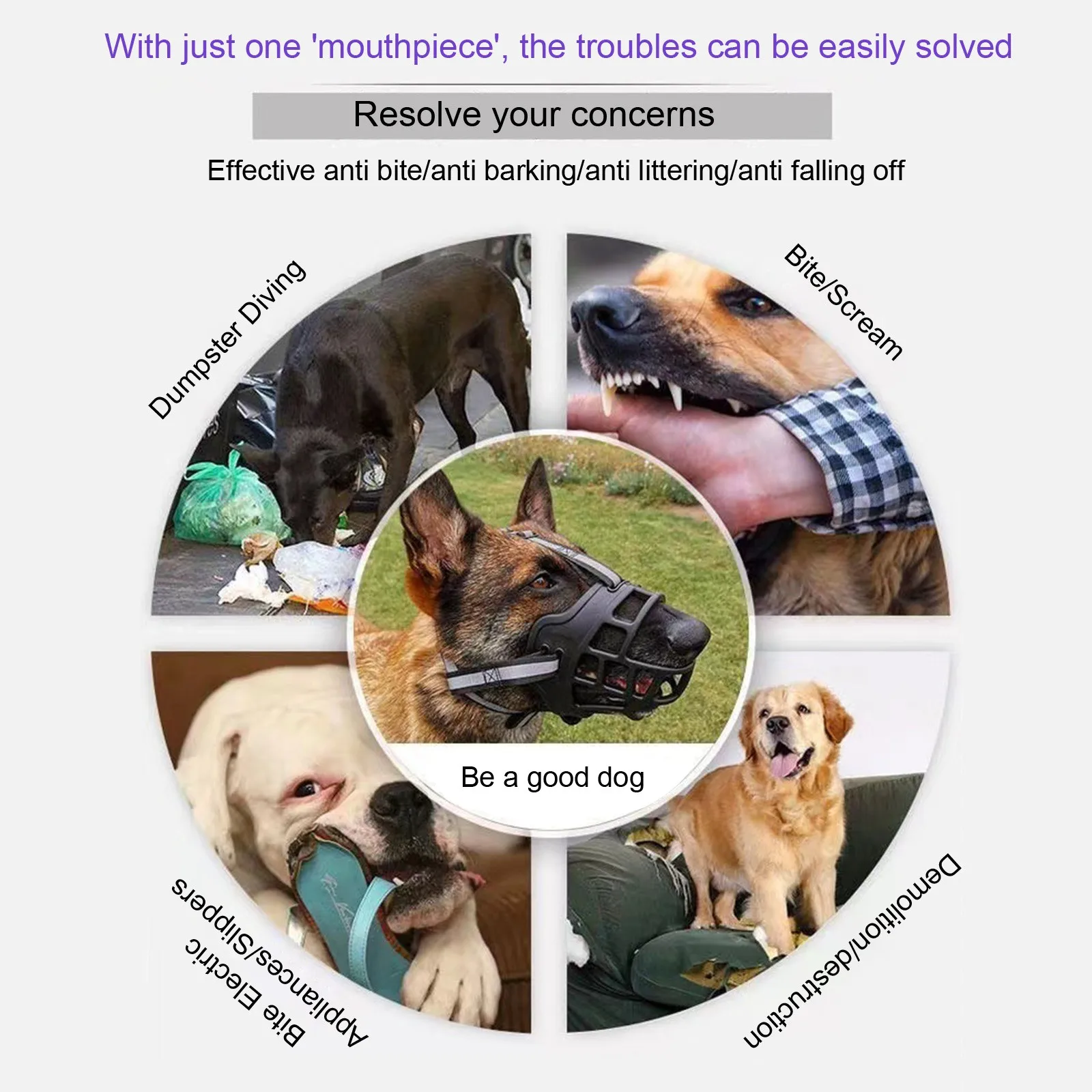 لينة سيليكون كلب كمامة تنفس سلة الأليف مريح للكلاب الصغيرة المتوسطة الكبيرة وقف العض نباح الكلاب غطاء للفم #5