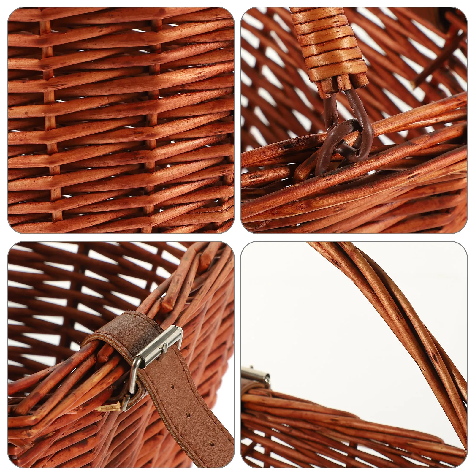 

Bicycle Front Basket Natural Willow Rattan Wicker Storage Basket For Kids Cycling Commute Handlebar Mount Brown