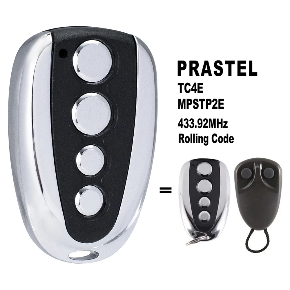 PRASTEL Garage Door Remote Control Compatible TC4E MPSTP2E 433.92MHz - Rolling Code Security System for Electric Gate Openers
