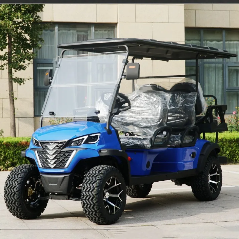 Cheap 4+2 6 Seats Utility Vehicle 48V 60V 72V Golf Car 4 Wheel Drive 5000W 7500w Electric Golf Cart