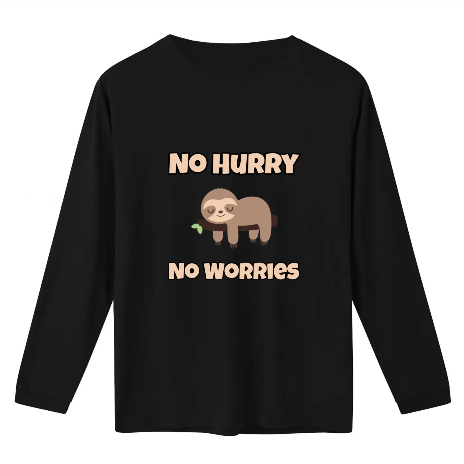No Hurry No Worries T-Shirt Summer Casual Cotton Tee Oversized Streetwear Tops Vintage Graphic Print Loose Fit Short Sleeve
