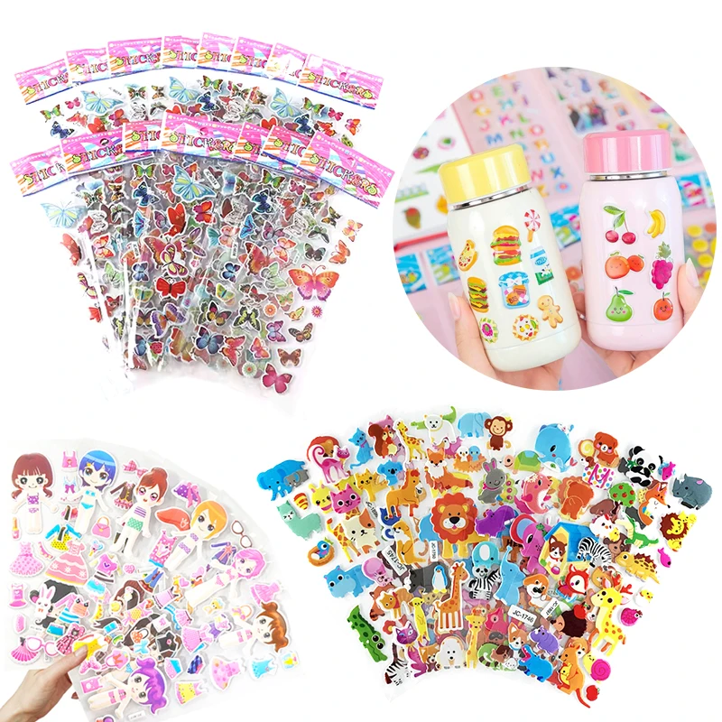 20/30/50 Blatt zufällig gemischte Stile, 3D-Blasenaufkleber, niedliche Cartoon-Muster, dekorative Aufkleber, Scrapbooking-Bastelmaterialien ZYF