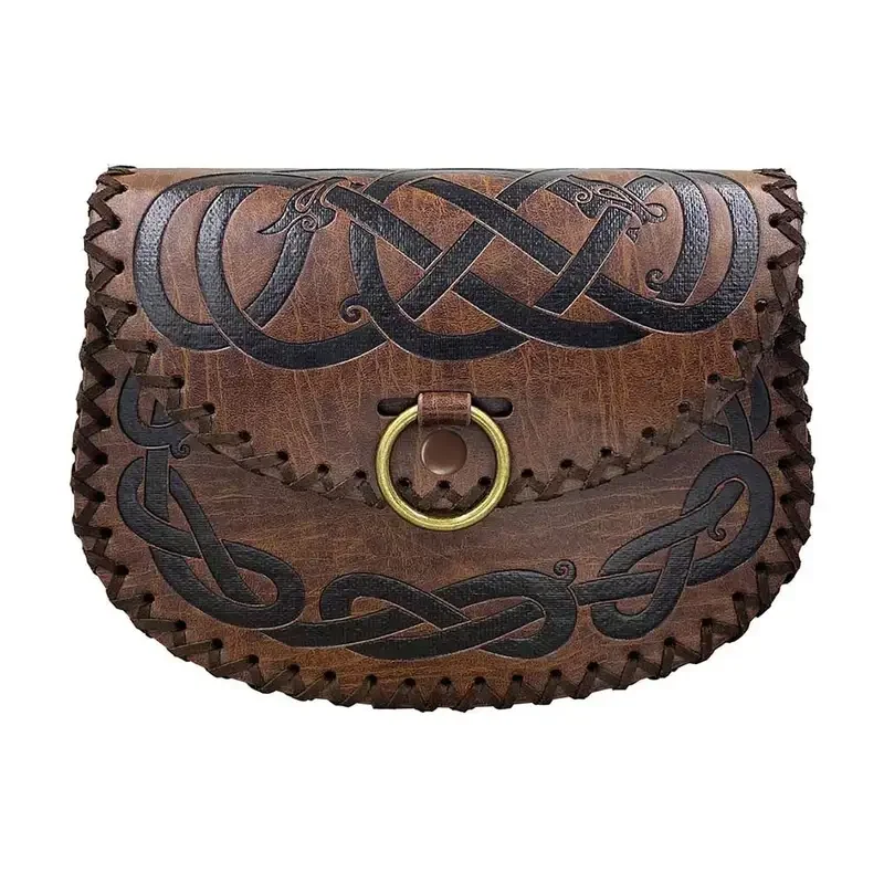 SN55Medievale rinascimentale vichingo pirata cosplay cintura marsupio marrone nero marsupio accessori per costumi donna Halloween Sui $ @ 1w