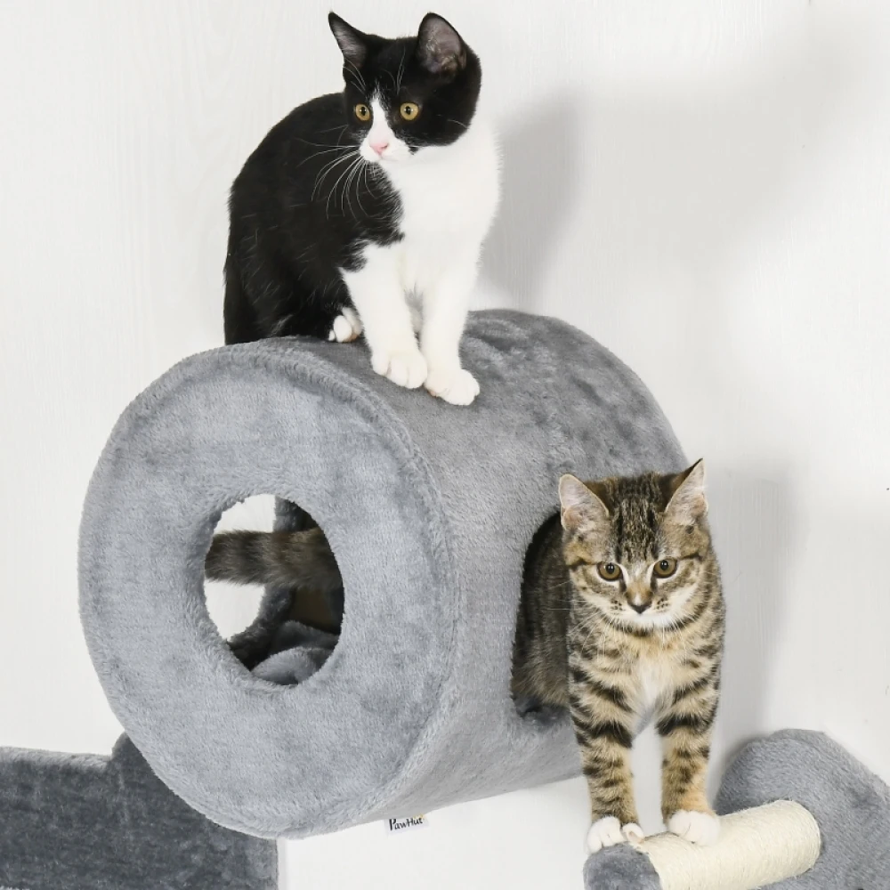PINGGO 4PCS Wall Mounted Cat Tree, with Steps, Perch, Cat House Solid Production, Soft and Comfortable Touch