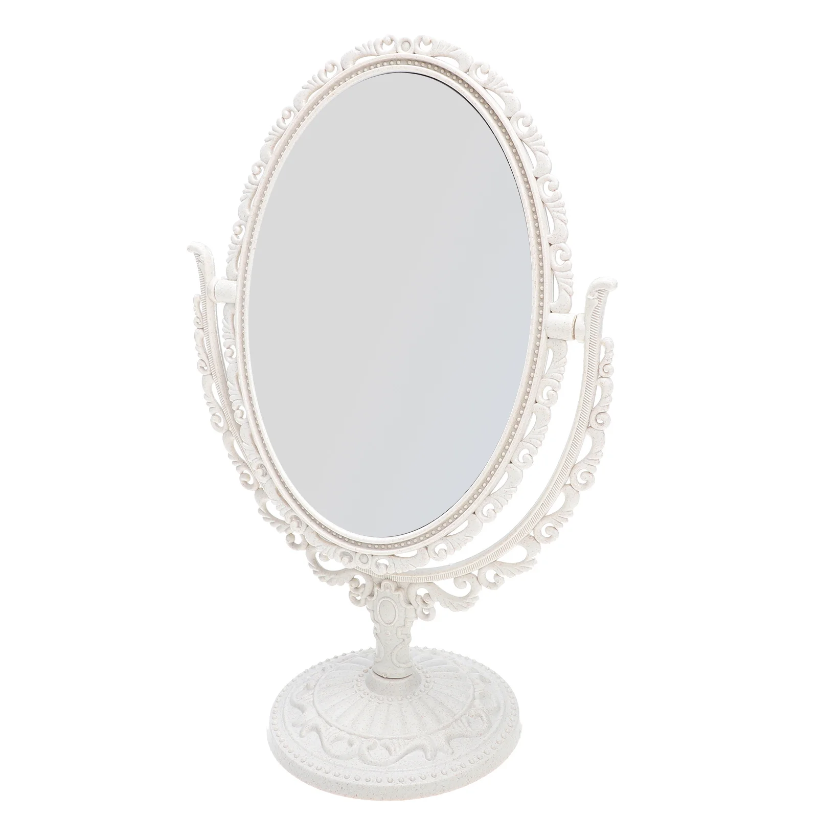 

Vintage Mirror Vanity Small Mirrors Tabletop Household Beige Plastic Abs Child