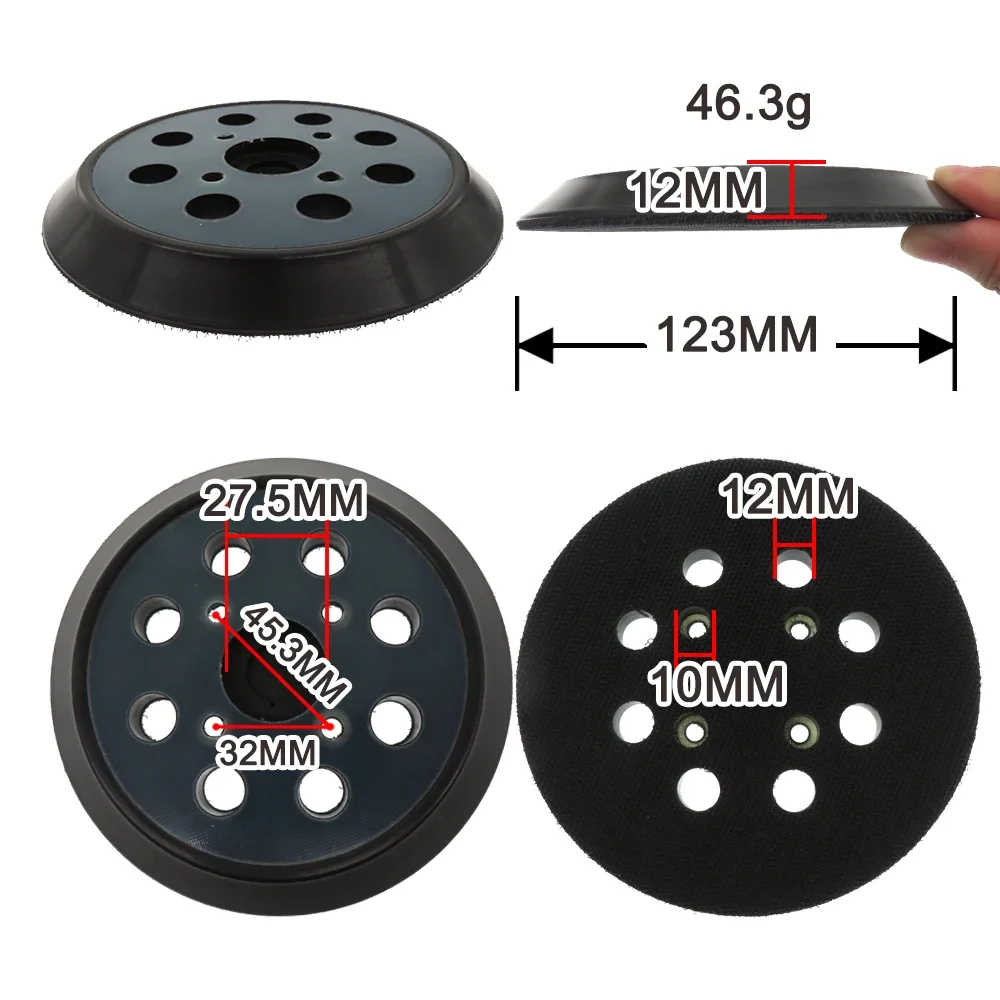 5 Inch 8 Holes Replacement Sanding Pads 1 Pcs Universal Hook and Loop Sander Pad Orbital Backing Plates for Model 030157001018