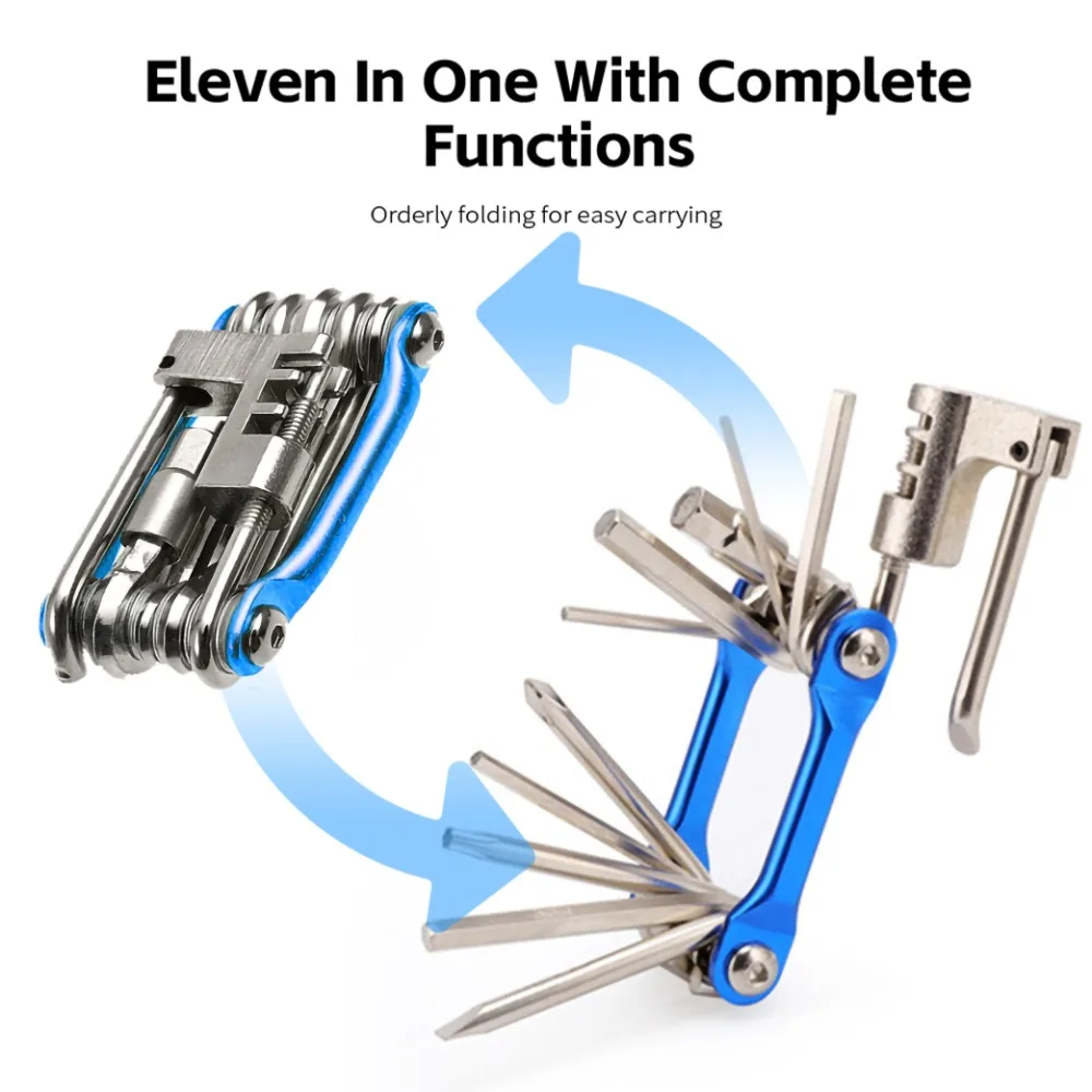 11 in 1 Bicycle Repair Tool Kit Mountain Bike Wrench Screwdriver Chain Hex Spoke Multifunction Bicycle Repair Set Cycling Tool