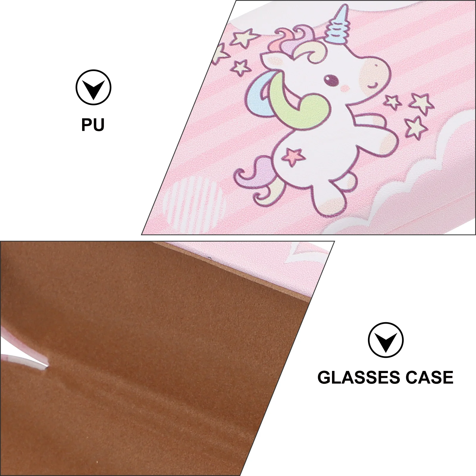 Glasses Case Drop-proof Durable Spectacle Small and Fresh Practical Lovely for Students Pu Cartoon Pattern Holder Portable