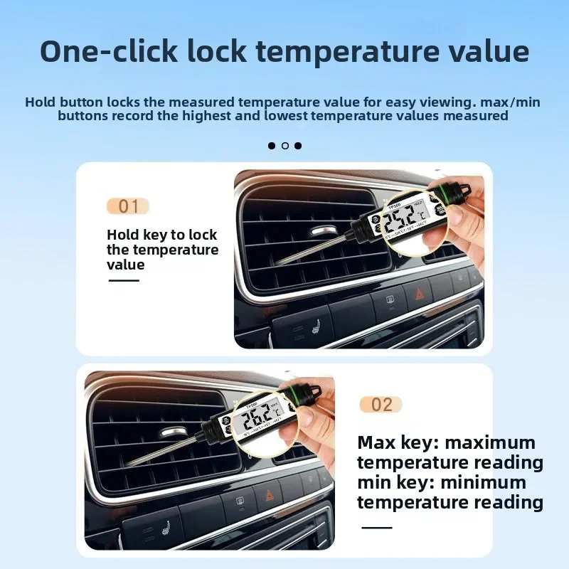 NEW Automobile Conditioning Thermometer Probe Thermometer Auto Repair Special Air Outlet Temperature Detection Thermometer Teste